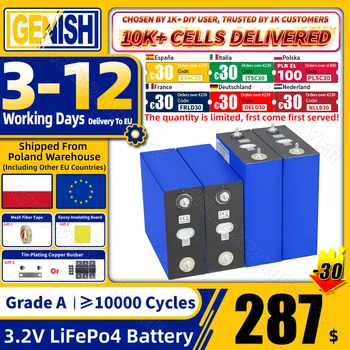 Nuovo 10000 Cicli 3.2V LiFePO4 Batteria 320Ah 360Ah Grado A LFP Cell Batterie FAI DA TE 12V 24V 48V Per RV EV Campeggio Batterie Solari Pack Van