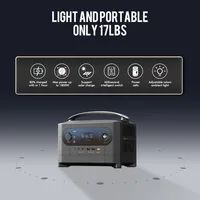 700W/720WH Portable Power Station 200000mA NCM Battery w/ 2 700W AC Outlets,With 100/200W Solar Panel Recharge from 0-80% in 60 2
