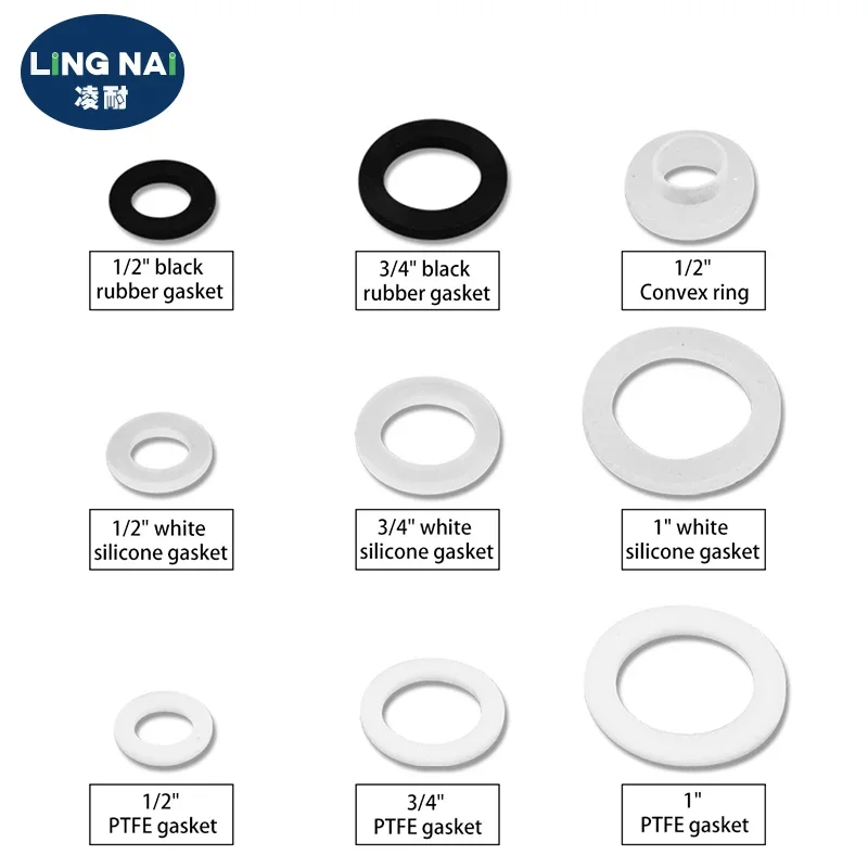 고무 실리콘 플랫 PTFE 가스켓 씰링 링 링, 샤워 깍지 호스 파이프 벨로우즈 튜브 모음 키트 세트, 1/2 3/4 1 , 33 개