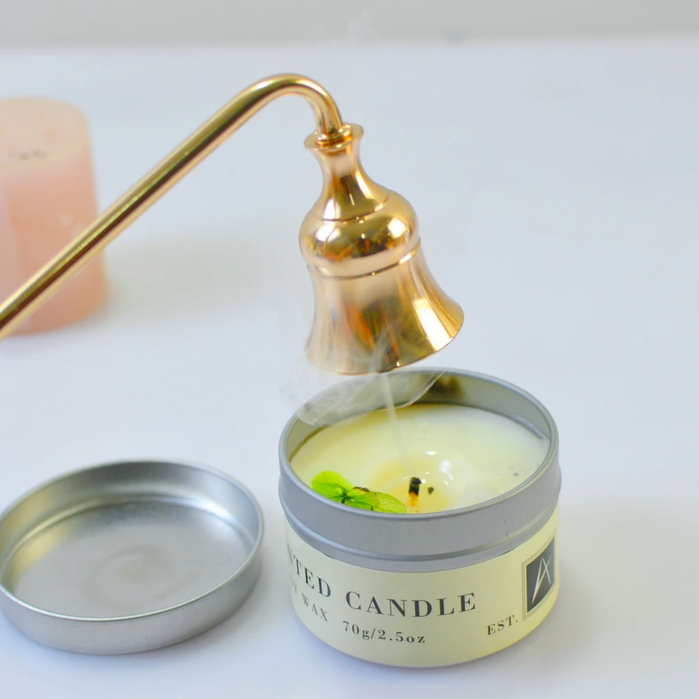 Bell Candle Wick Snuffer Candlestick Holder Candle Accessories Extinguishing Tool Incense Jar Supplies Long Handle Metal Snuffer
