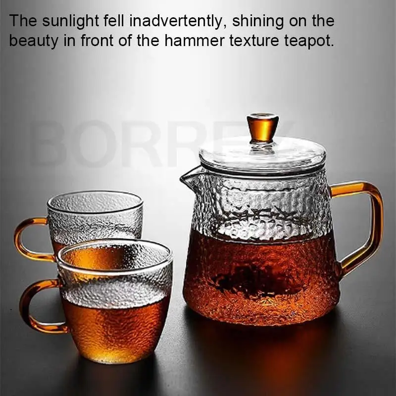 BORREY Induction Cooker Teapot High Borosilicate Heat Resistant Glass Teapot  Gas Stove Teapot Pu'er Flower
