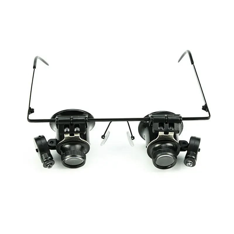 

Тип двойных очков со светодиодсветильник кой управление ремонтом часов 20X головка износа пластиковые линзы высокой четкости увеличительное стекло