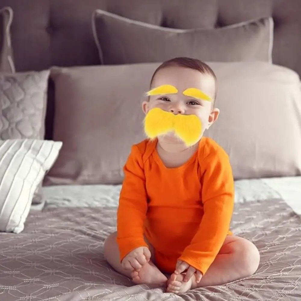 Party Masks Yellow Mustache Eyebrows Set Fake