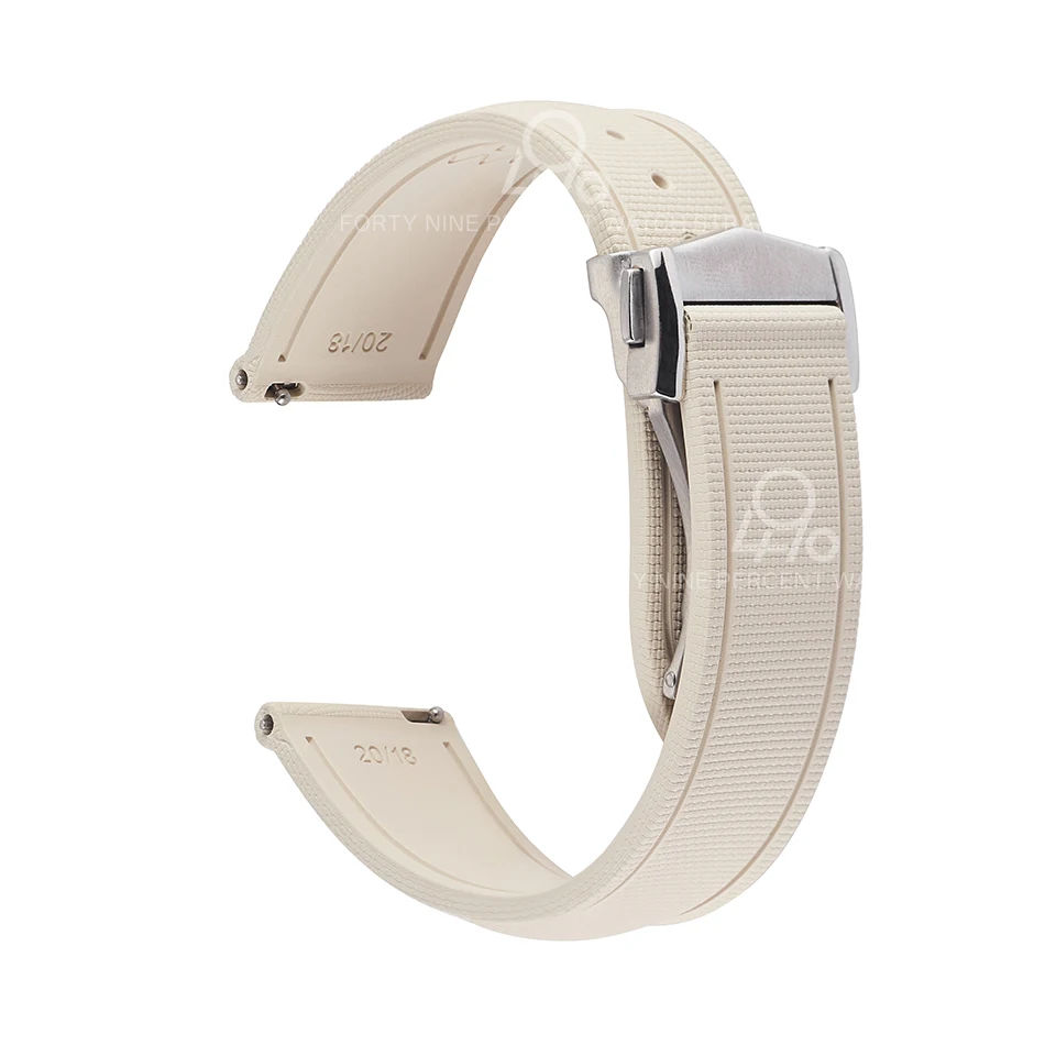 Enhanced Quick Release Universal FKM Rubber Watch Strap, Multi-Size Adjustable Bracelet