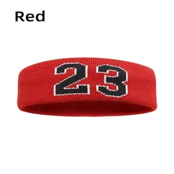 Elastic Cotton Sweatband for Sports and Fitness - Versatile Unisex Headband (Red 23)