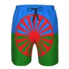 Romani People Rom Gypsy Flag Mens Swim Trunks Qucik Dry Board Beach Shorts Bathing Suit for Men Boardshorts Lightweight 1