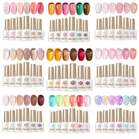 BORN PRETTY 6pcs Crystal Amber Gel Nail Polish Set Jelly Pink Nude Winter Semi Permanent Soak Off UV LED Varnish Manicure Kits 1
