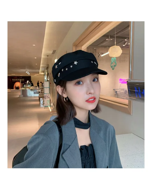 Women's Beret Hat Cotton Navy Style British Retro Painter Cap_voghion.com