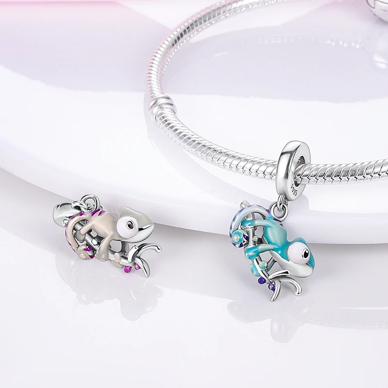 925 Silber Blume Glühwürmchen Chamäleon Charms Anhänger Perle passt Original Armband Halskette Frauen DIY Tiere Pflanzen – Detail 6