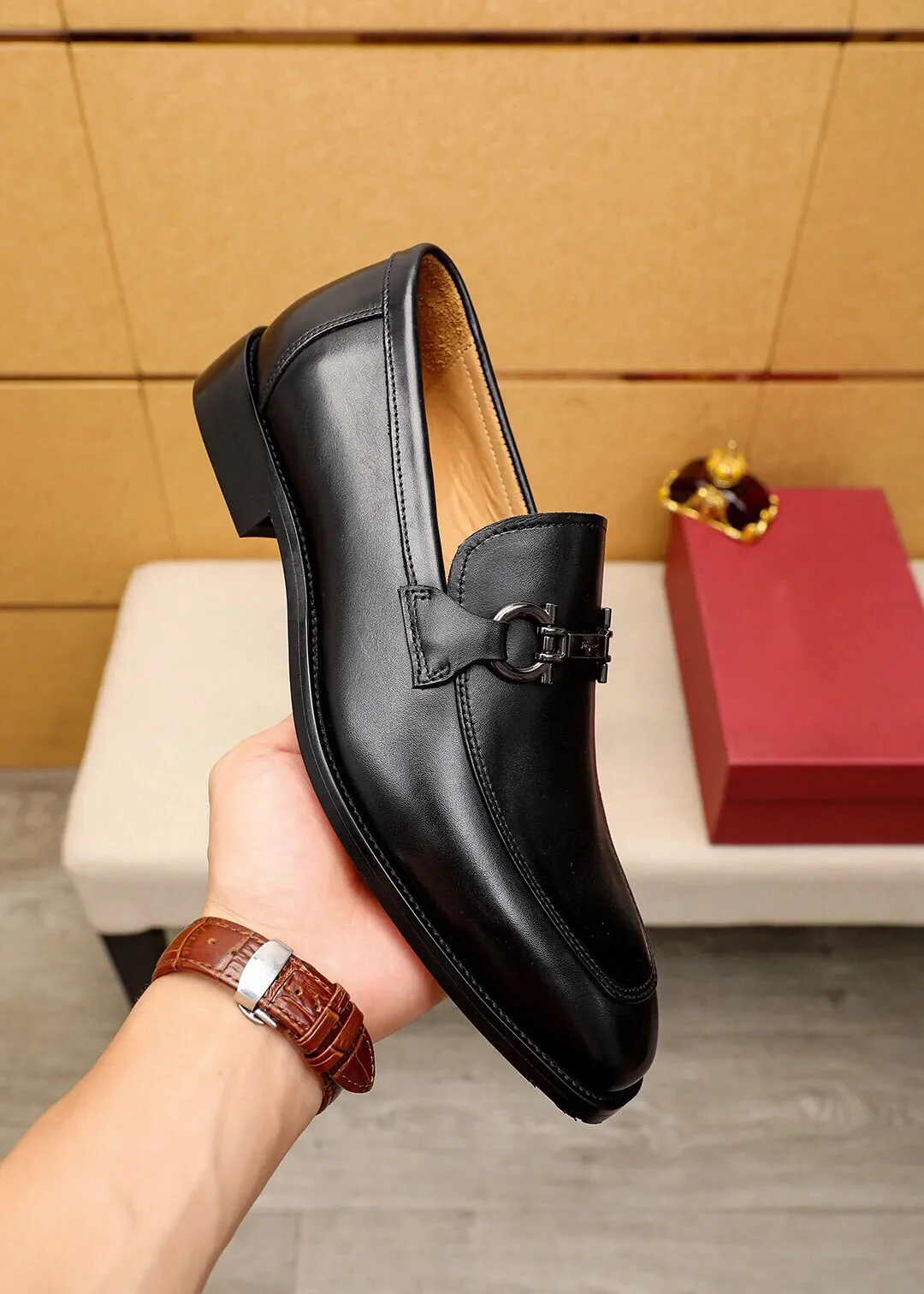 2023 Men Formal Business Brogue Dress Shoes Men's Casual Genuine Leather Flats Brand Designer Wedding Party Loafers Size 38-47