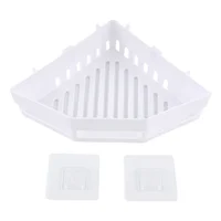 Plastic Triangle Bathroom Shelf Organizer Shampoo Gel Storage Basket Bathroom Corner Shower Rack Holder White Gray Pink 2