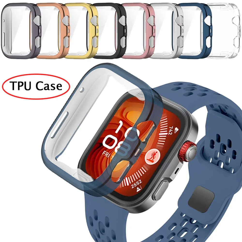 Premium TPU Protective Case for Smartwatch - Soft Shell Anti-Fall Full Cover with Screen Protector