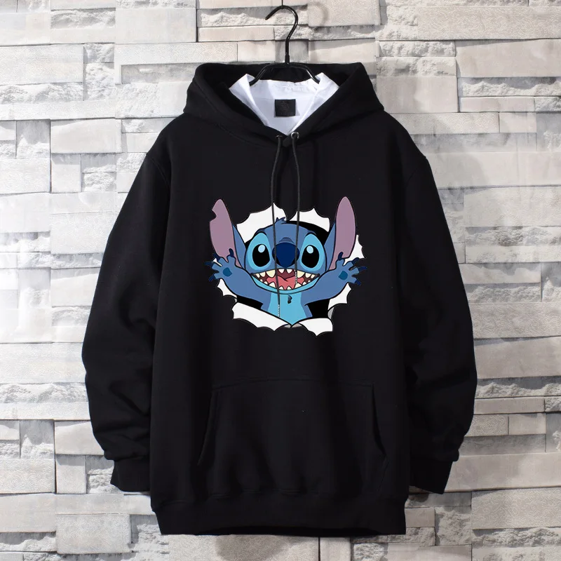 Sudadera con capucha de Disney para mujer, suéter holgado con capucha de Stitch, otoño e invierno, 2023
