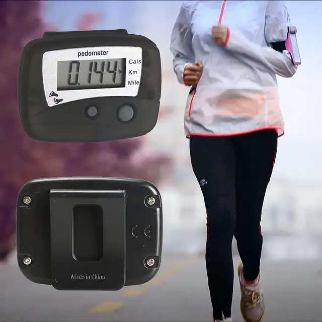 만보계 스텝 칼로리 킬로미터 카운터 걷기 달리기 휴대용 클립 디지털 포켓 피트니스 거리 키 디자인 장비: 건강과 운동을 도와주는 똑똑한 보조기구