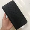 2024 New Fashion Business Men's Wallets Ostrich Skin Genuine Leather Long Organizer Wallet Boy Brand Luxury Card Holder Purse 1