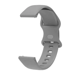 Silicone Smartwatch Wrist Strap - Universal Fit Bracelet for 20mm Width (Gray)