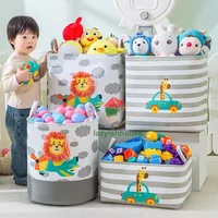 Folding Storage Basket Linen Storage Fabric Wardrobe Office Bedroom Closet Toys Laundry Basket With Handle Storage Organizer new 1