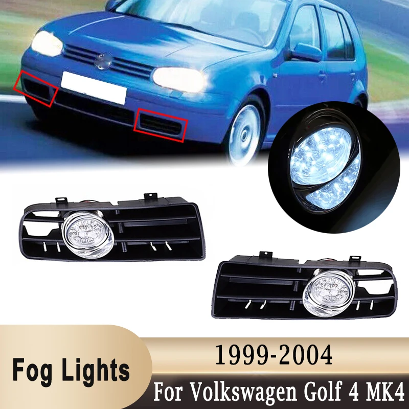 

Fog Lights for Volkswagen Golf 4 MK4 1999-2004 Modified Fog Light LED White Light Front Driving Lamp with Wiring Harness