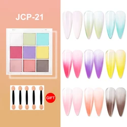 Vibrant Magic Neon Nail Pigment Palette - 9-Color Set for Ombre & Gradient Nail Art (JCP-21)