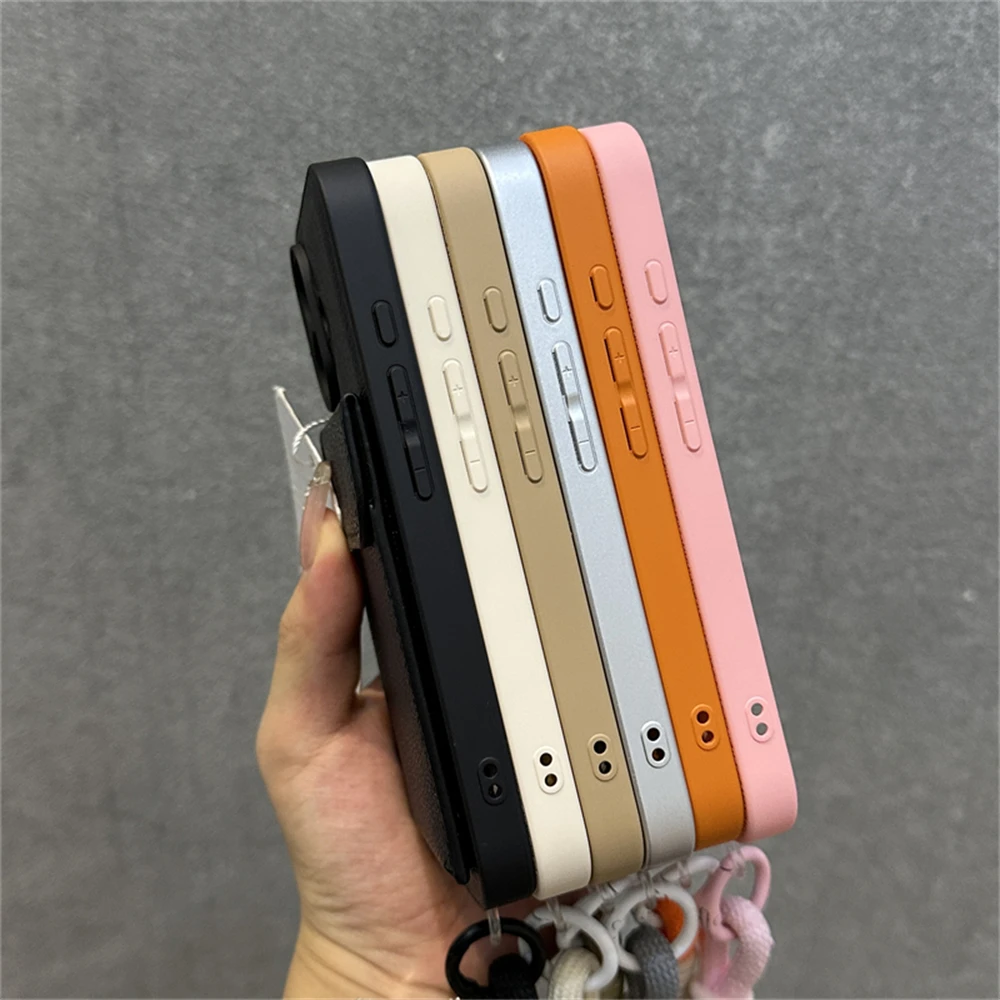Personalised Leather Phone Case With Wrist Strap For Iphone Pro Max_voghion.com