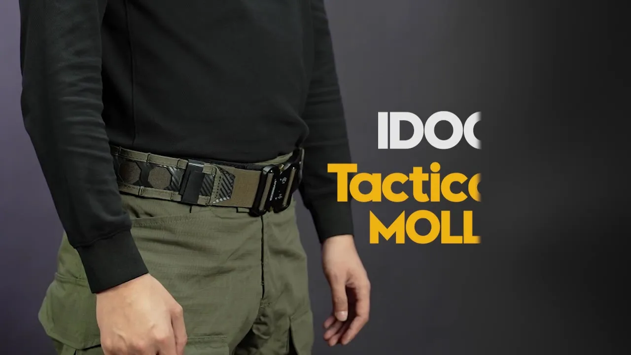 IDOGEAR 2'' Tactical Belt Quick Release Metal Buckle Laser MOLLE Mens Belts Camo