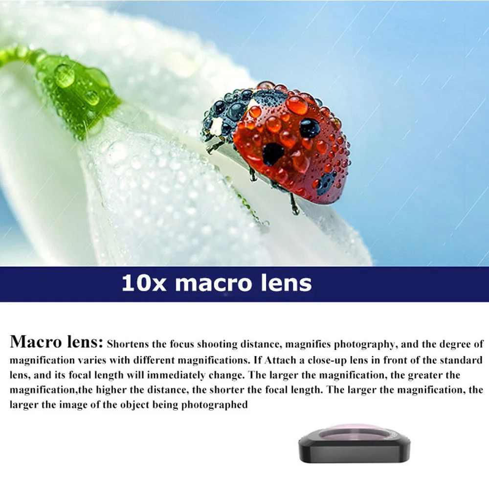 Wide Angle Lens for DJI OSMO Pocket 3 Anti Distortion Multi-layer Coated Optical Glass 10x Macro Lens Magnetic Suction Installat