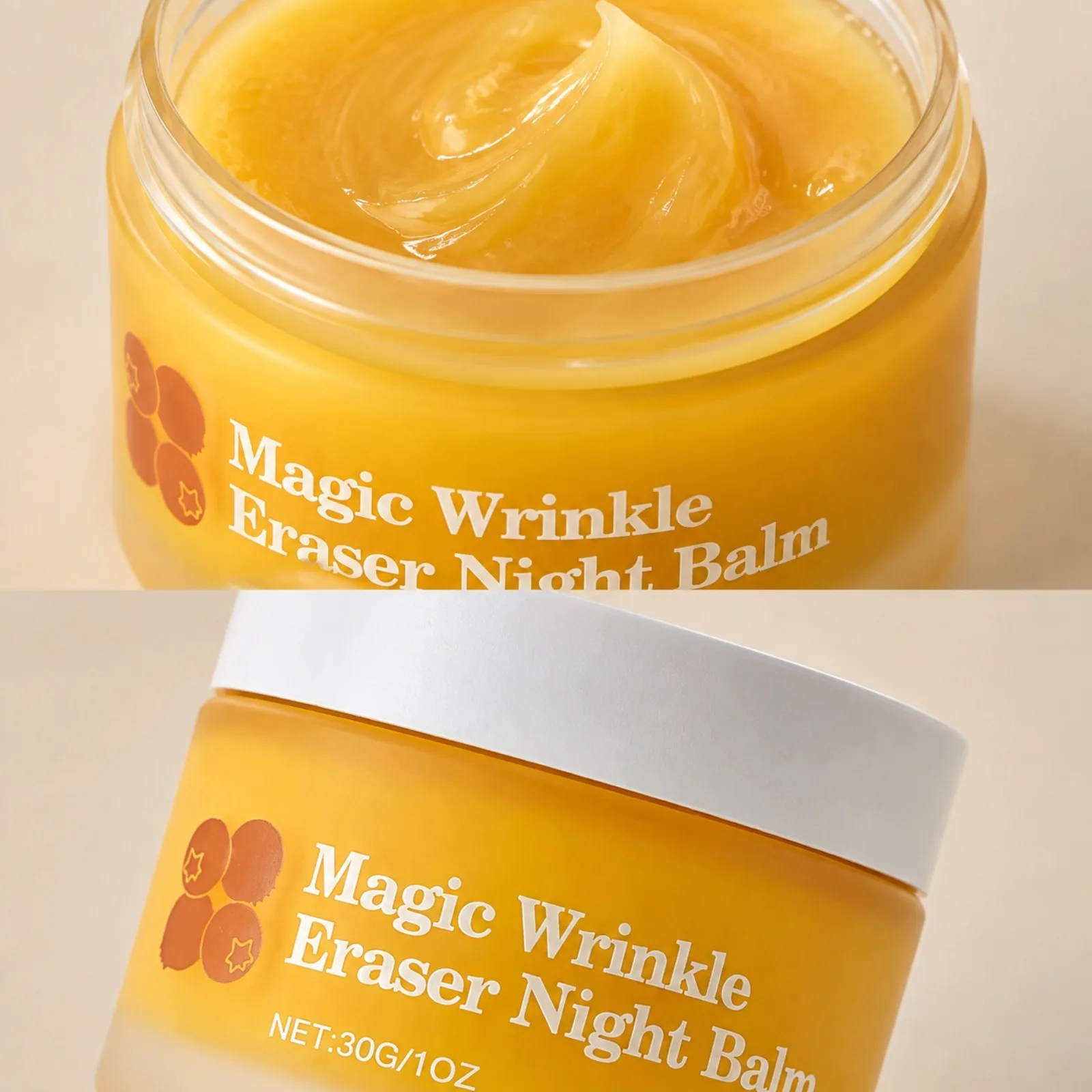 Revitalizing 4-in-1 Facial Care Set: Day & Night Balms, Eye Cream, Face Scrub - Perfect for Dull, Rough Skin and Travel