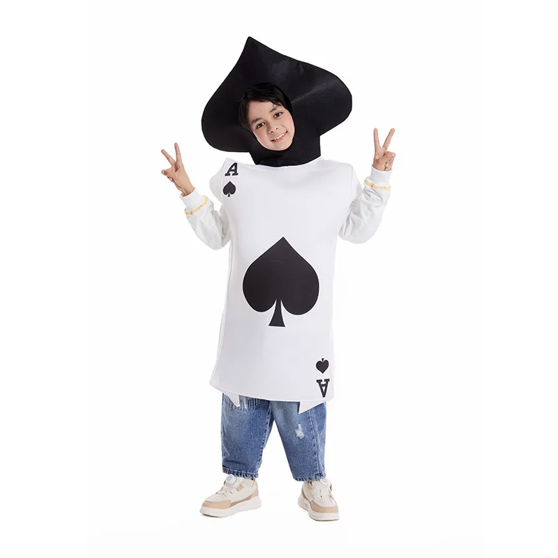 Unisex Adult Men Women Ace Of Spades Diamonds Poker Playing Card Costume Cosplay Funny Purim Halloween Party Fancy Dress Tunic