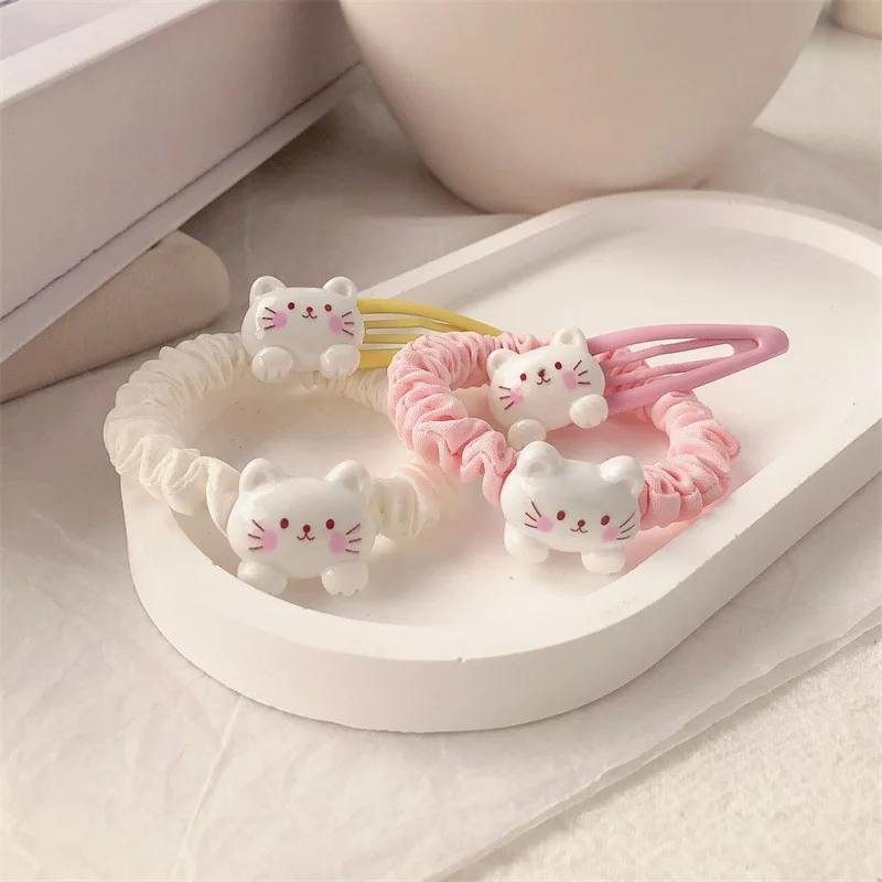 

Flash sale Cute kitten star hair barrettes accessories clip versatile rubber band high elastic headrope BB hairclip for girls