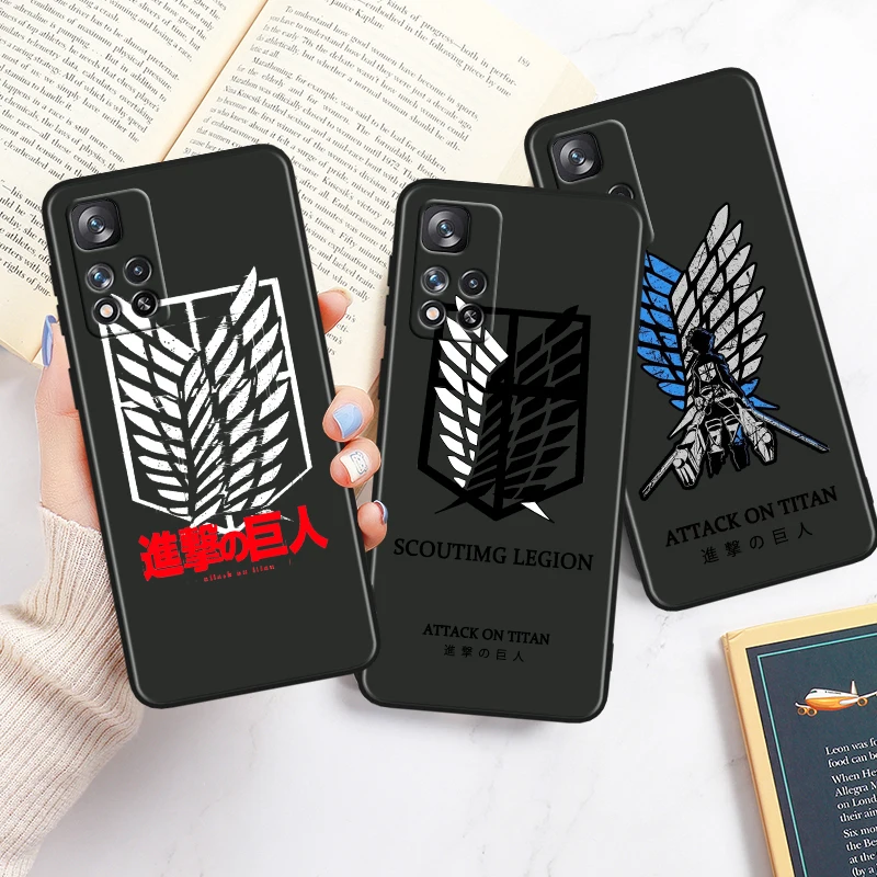Attack On Titan Logo Per Redmi Note 12 Turbo 11T 11P 11E 11S 10T 10S 10 9 Pro Plus Max Custodia In Silicone Nero Per Telefono