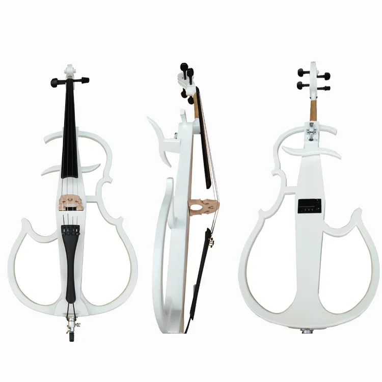 Electronic cello 4/4 black white professional Electric cello Beginners Musical Instruments with bag bow