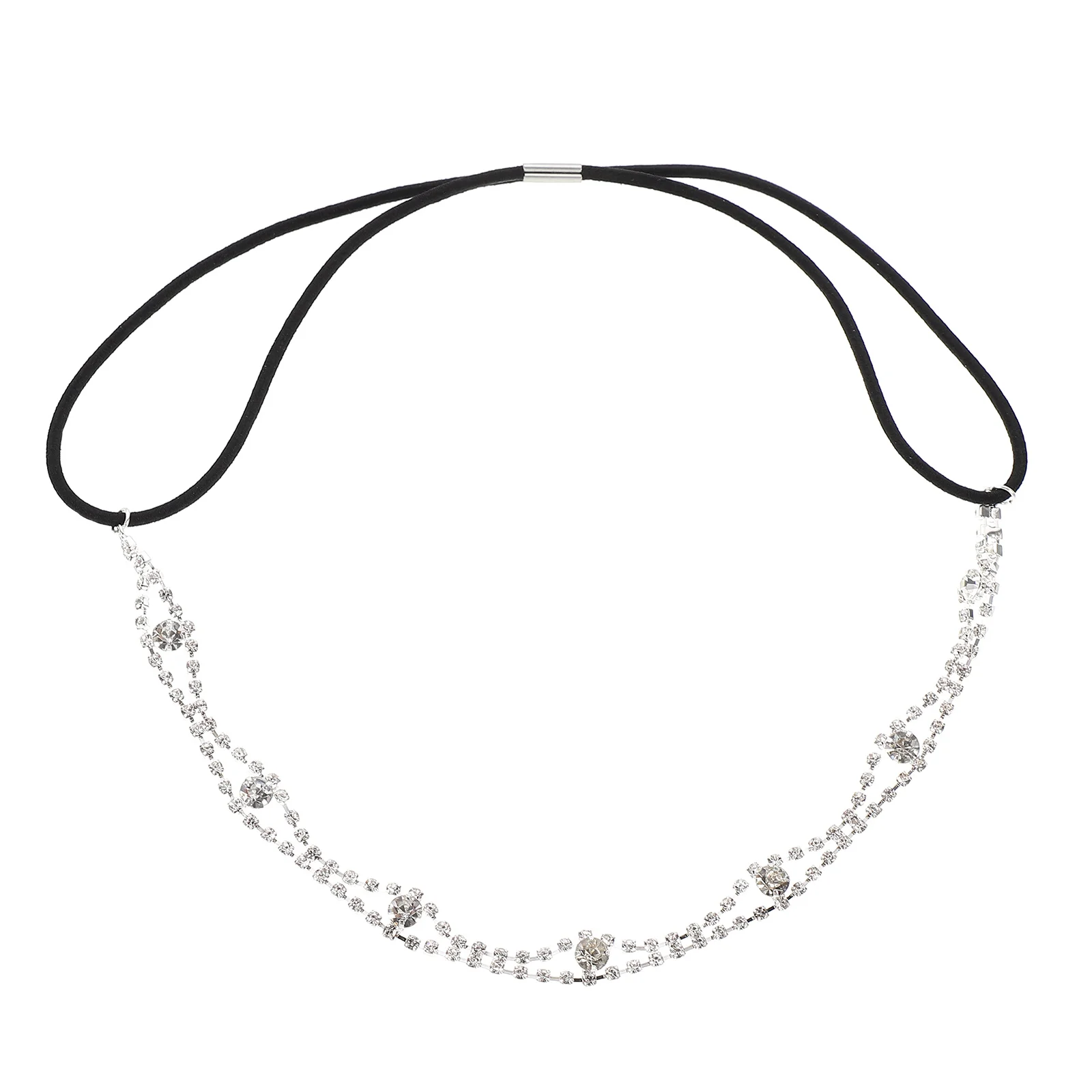 

2 Pcs Headband Woman Headdress Chain Retro Decor Rhinestone Hair Accessories Girl