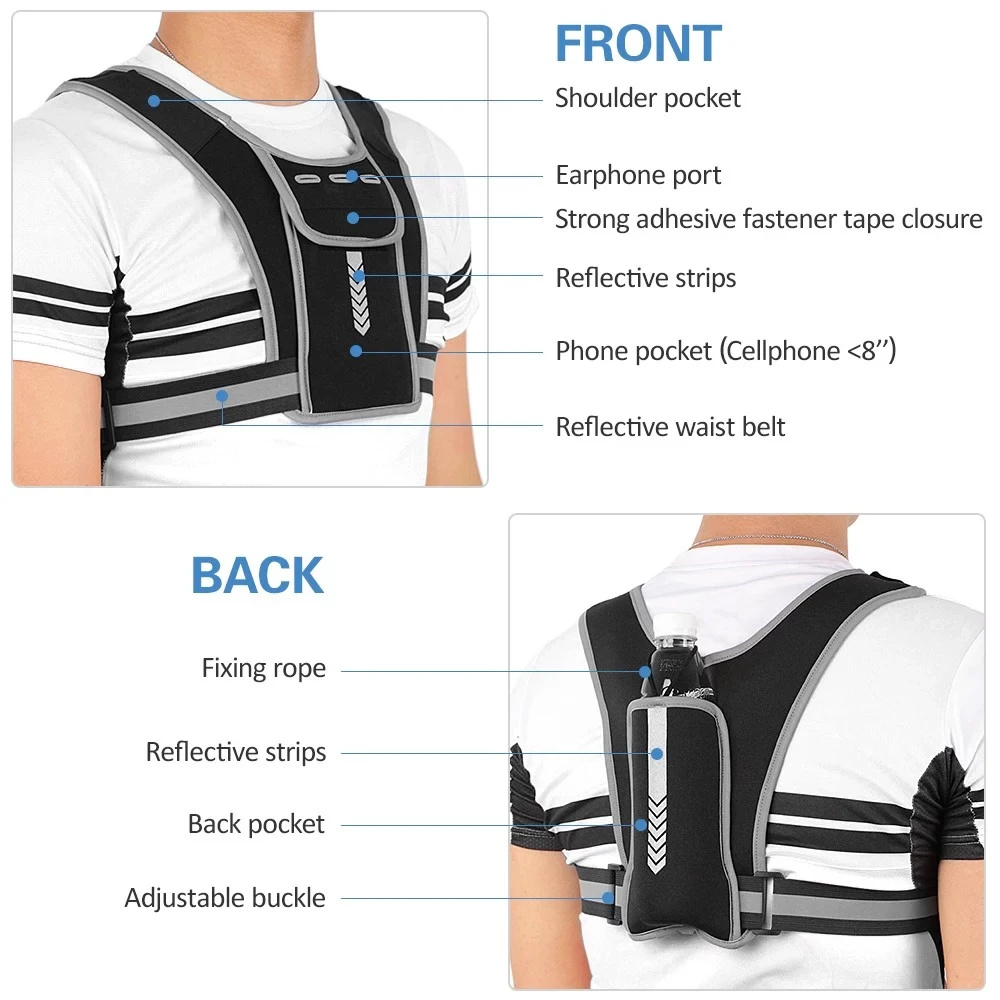 1pc Running Vest for Women and Men, Sports Gear Accessories, Running Essentials Phone Holder, Sports Kettle Purchased Separately
