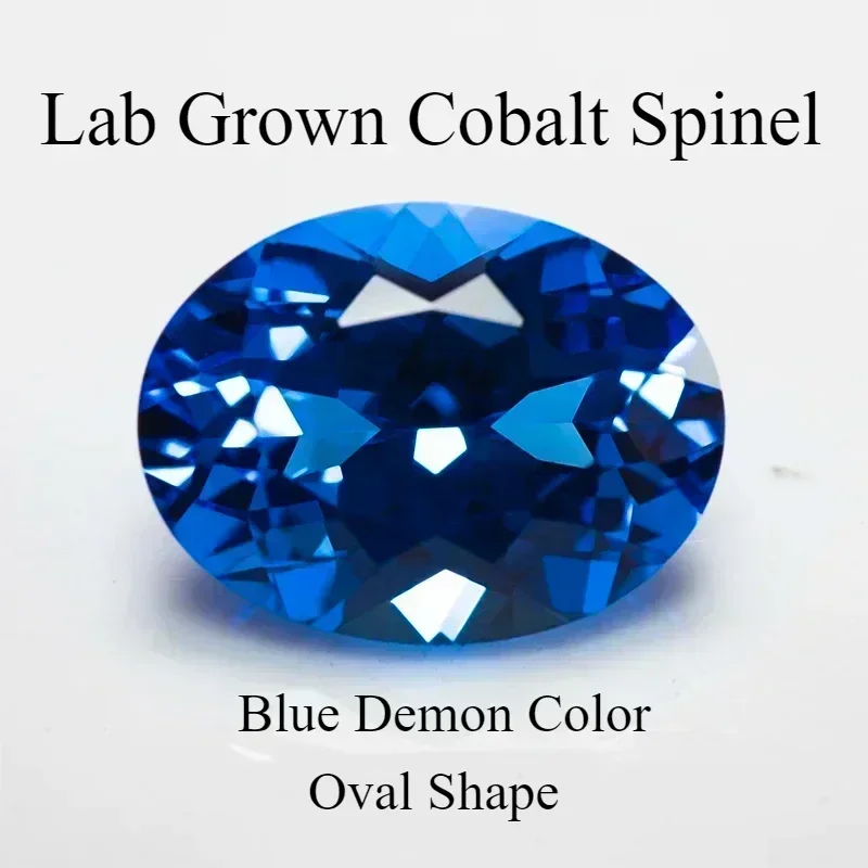 Ovaler Labor-Gezüchteter Kobalt-Spinell in Blau-Dämon-Farbe, VVS1-Edelstein für DIY-Schmuckherstellung, Ringmaterialien, Wählbare Zertifizierung