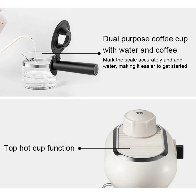 Electric High Pressure Steam Espresso Maker Semi-automatic Italian Coffee Machine 5bar Cappuccino Milk Frother Bubble Foam Cafe