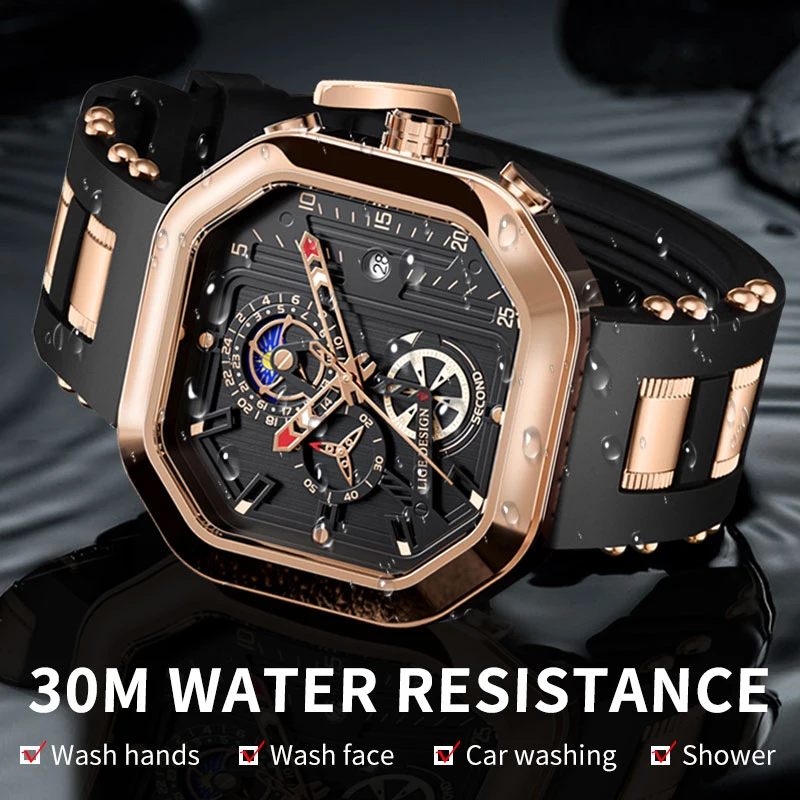 LIGE Men Watches for Men Date Quartz  Luxury Military Big Casual Sport Wrist Watch Man Clock Fashion Chronograph Wristwatch