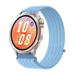 Sport Nylon Loop Bracelet Watch Strap, Compatible with Various Models (20mm/22mm) - Galaxy 4 - 4 Classic (Light blue)