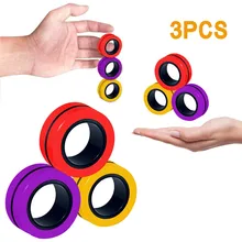 

3pcs Magnetic Rings Unzip AntiStress Fidget Ring Magnetic Fidget Magic RingTool Bracelet for Children Adult Spinner Ring
