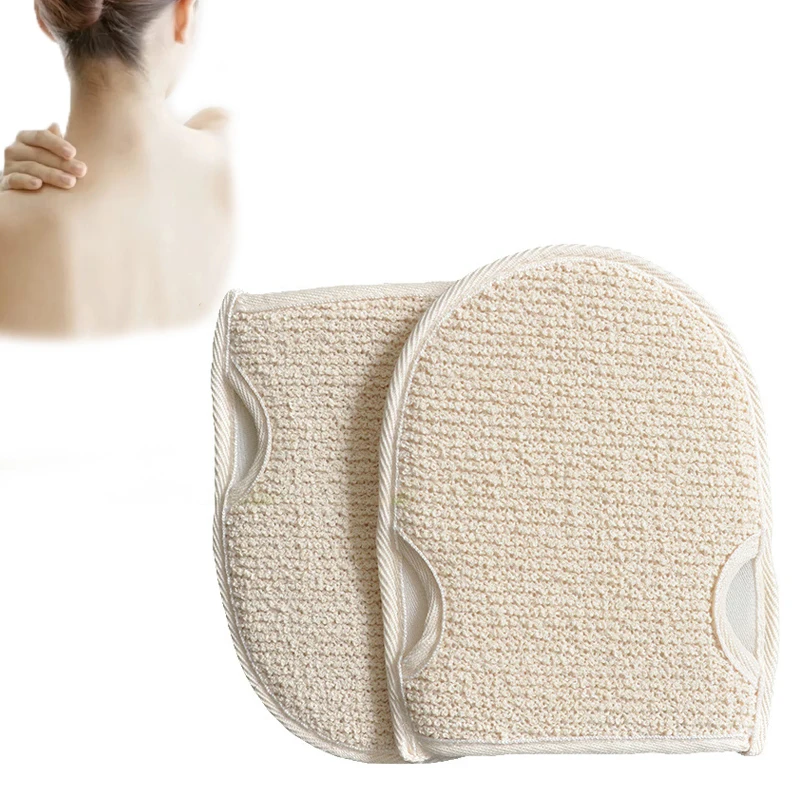 New Soft Natural Loofah Glove Double-sided Body Scrub Sponge Pad Shower Body Scrubber Mitt For Shower Spa Skin Clean Bath Gloves