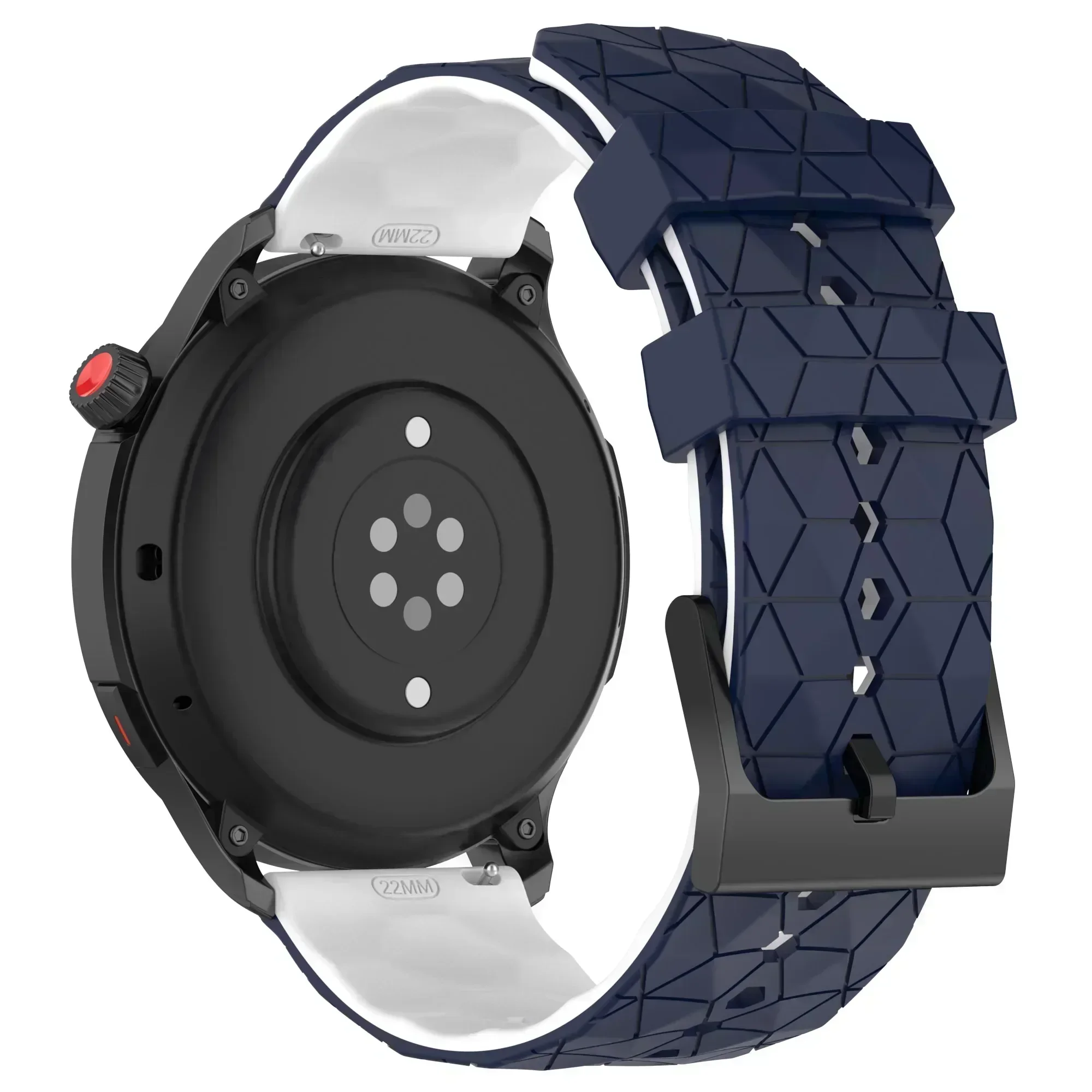 Premium 22mm Silicone Breathable Watch Strap in Black