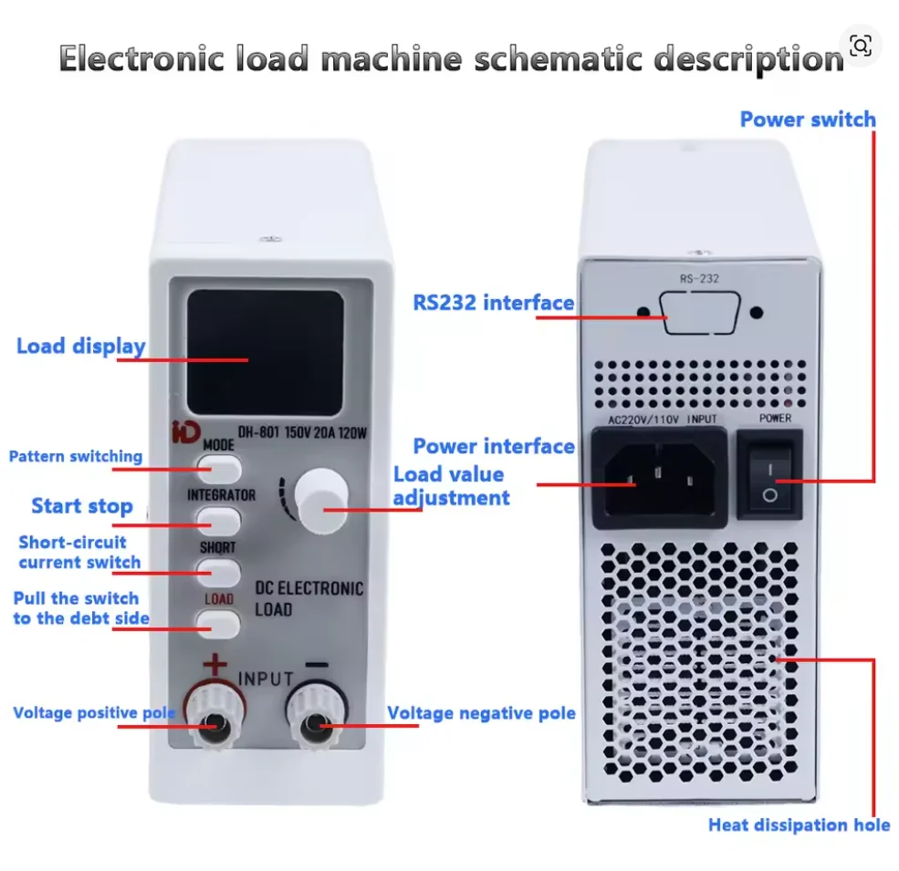 DH-801 DC Electronic Load Meter with Constant Voltage, Constant Current, and Con