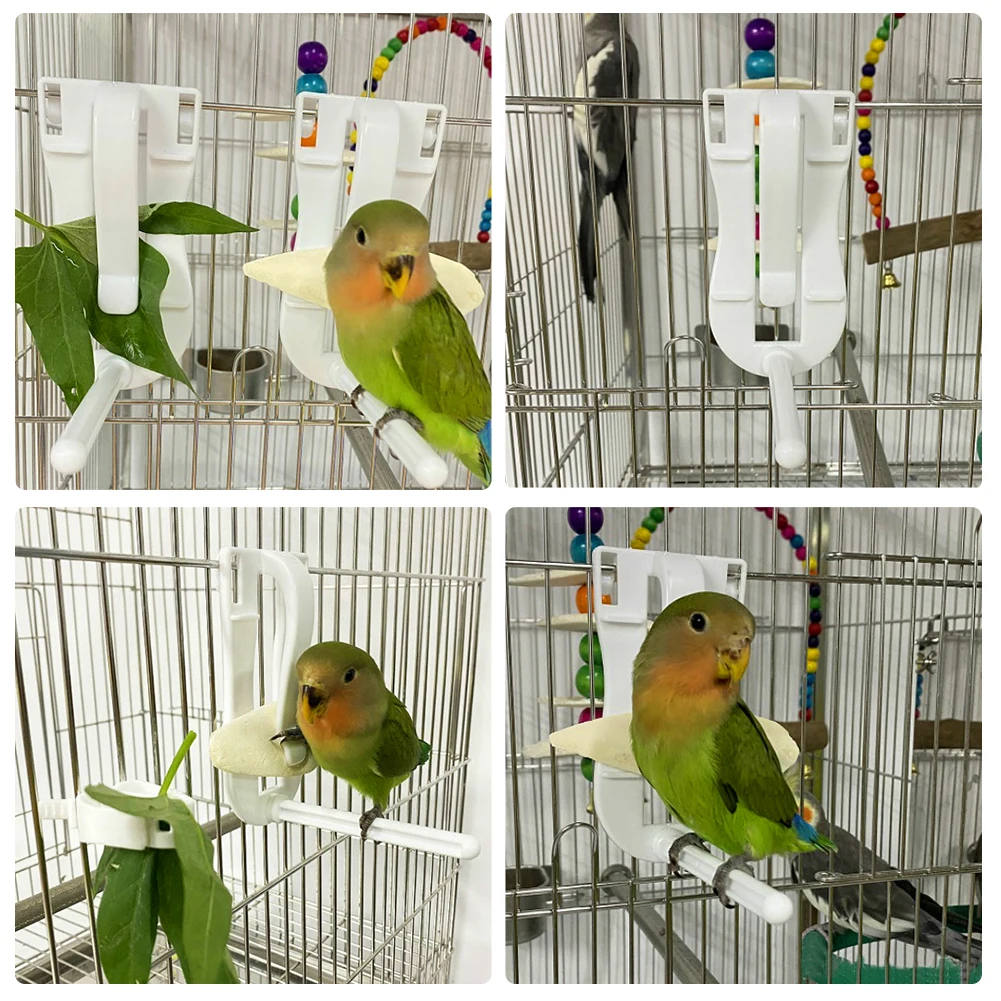 Plastic Birds Food Holder Pet Parrot Feeding Fruit Vegtable Clip Cuttlefish Bone Feeder Device Pin Clamp Bird Cage Accessories