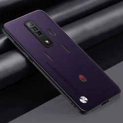 Premium PU Leather Phone Case with Silicone Full Protection for Red Magic 7S Pro (PURPLE)