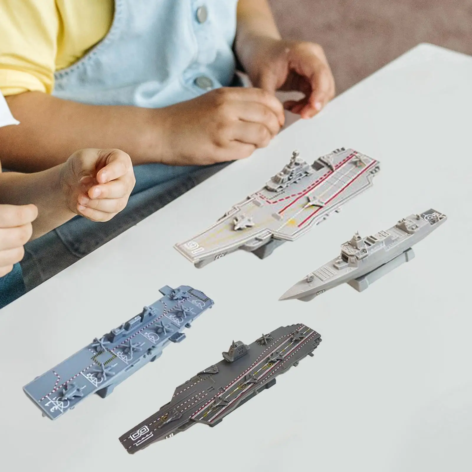 4x 4D Assembled Ship Model Aircraft Carrier Model for Boys Collectibles Kids