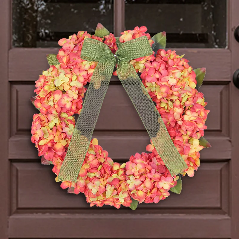 

Thanksgiving Harvest: Vibrant Autumn Colors Adorn Your Door with a Stunning Hydrangea Wreath