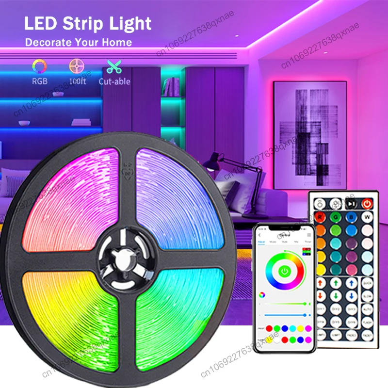 

Led Strip Lights Bluetooth App Music Sync Color Changing RGB SMD5050 Led Lights for Bedroom Room Home Decoration Party Festival