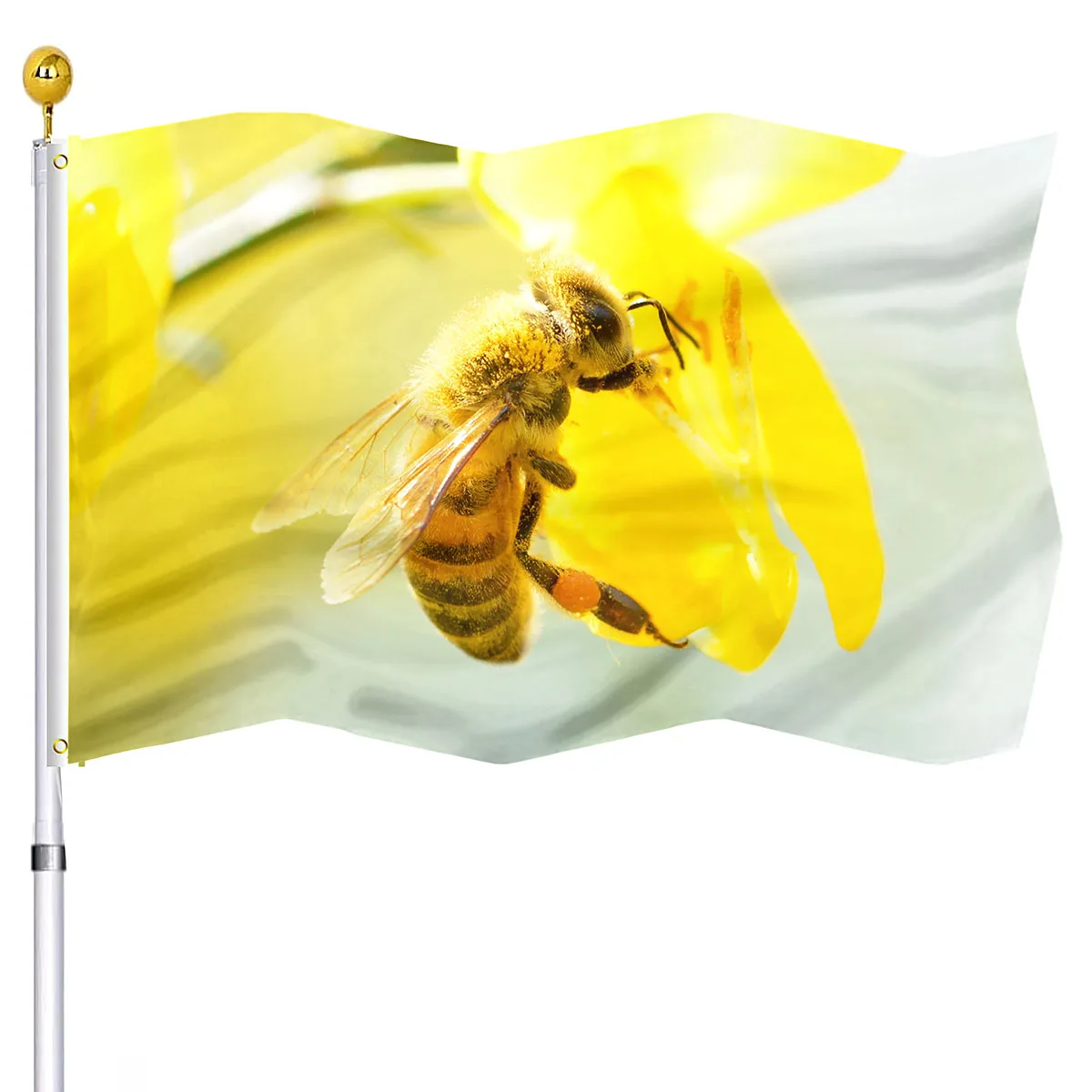 Drapeau De Bienvenue Printemps 0,9x1,5m - Joli Motif Fleurs Et Papillons Pour Embellir Votre Jardin