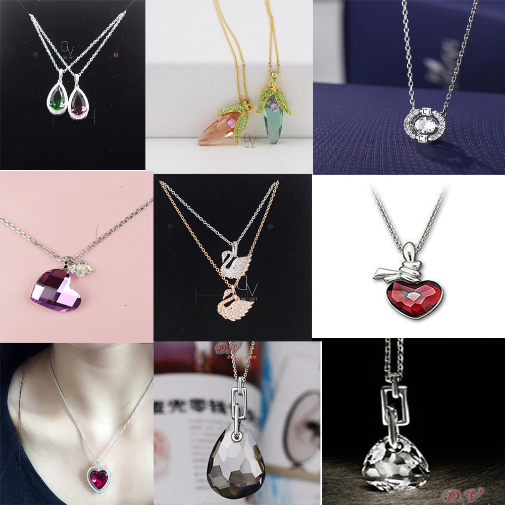 high quality Fashion Charm Cute Chain crystal Necklace Female Luxury Jewelry sets Gift Austrian  Necklace Earrings pendant women