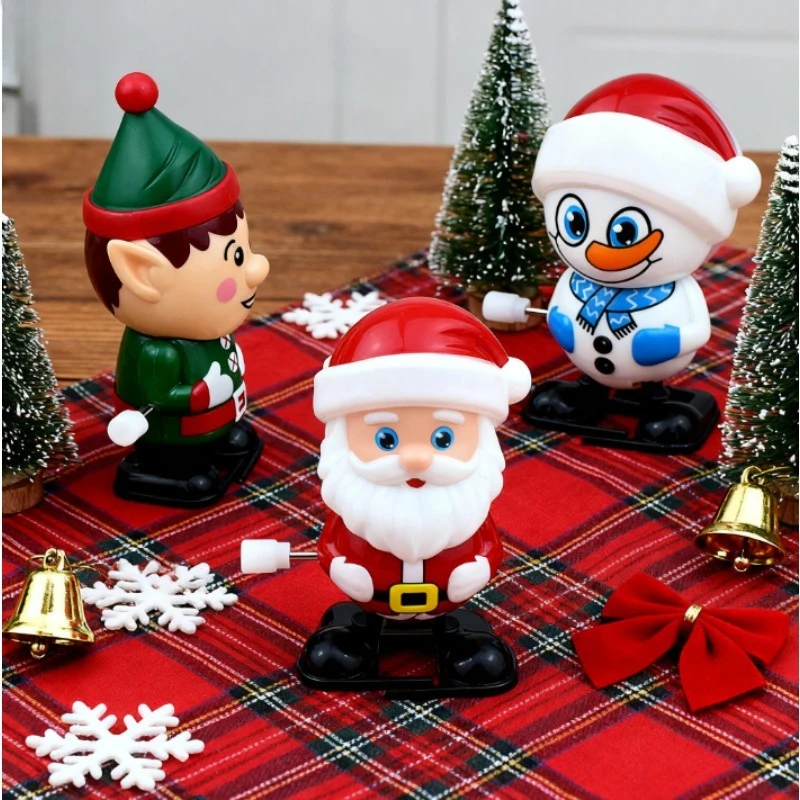 1Set/3PCS Santa Claus Toy with Mainspring, Tabletop Decoration, Shaking Snowman Toy, Christmas Gift, Simulated Walking Toy