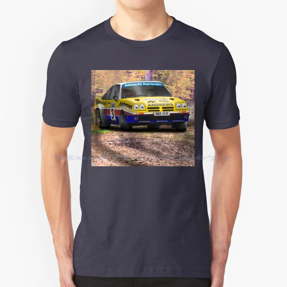 Opel Manta Autumn Stage T Shirt 100% Cotone Tee Group B Rally Stage Rallyist Russell Brookes Opel Goji Heat For Noleggio Rac